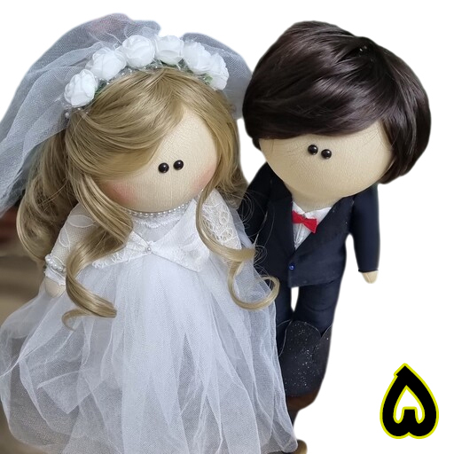 عروسک روسی دختر و پسر عروس و داماد 5 (2)